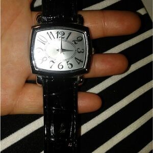 Silver and black fashion watch